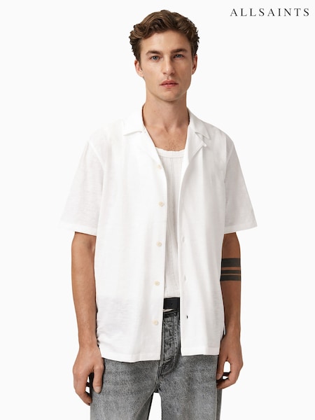 AllSaints White Robson Short Sleeve Shirt (W89311) | AED460
