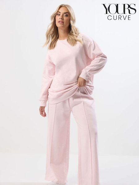 Rosa - Yours Curve Crew Neck Sweatshirt Joggers Set (W89385) | R$ 385
