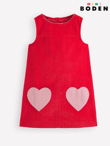 Boden Red Saffy Cord Pinafore Dress (W89386) | 144 QAR - 173 QAR