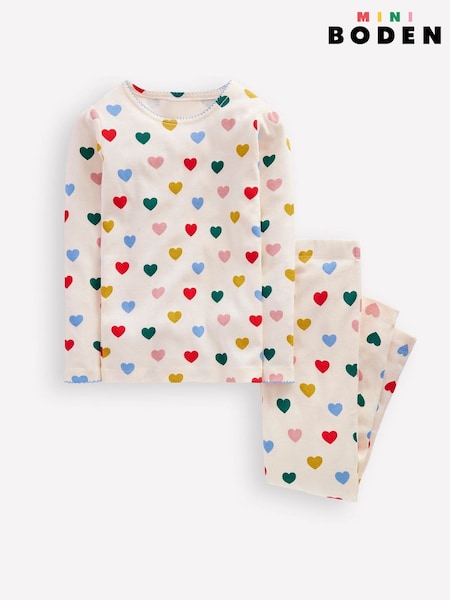 Boden Cream Snug Long John Pyjamas (W89399) | €29 - €35