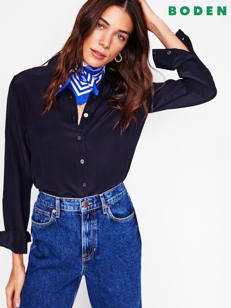 Boden Blue Sienna Silk Shirt (W89407) | €143