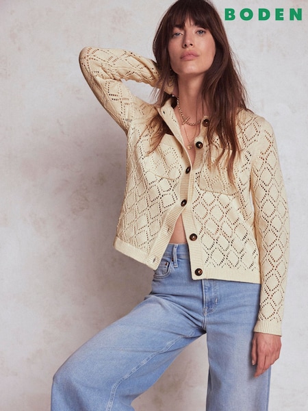 Boden Cream Astrid Knitted Jacket (W89412) | €125