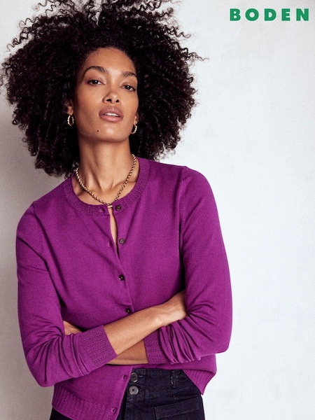 Boden Emilia Cotton Crew Cardigan (W89436) | R$ 650