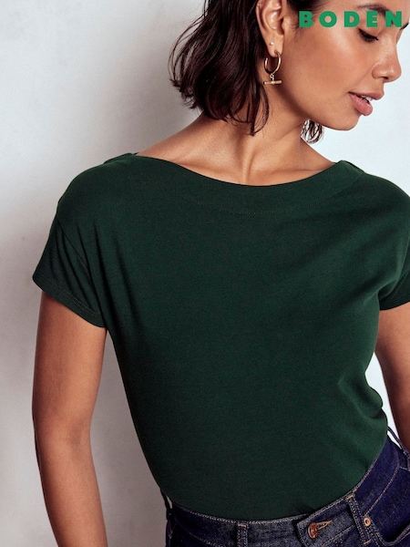 Boden Green Supersoft Boat Neck T-Shirt (W89441) | €40