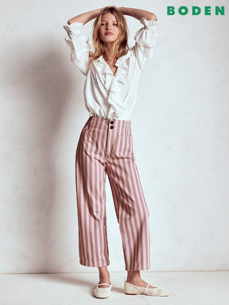 Boden Purple Primrose Patch Pocket Trousers (W89451) | R$ 980