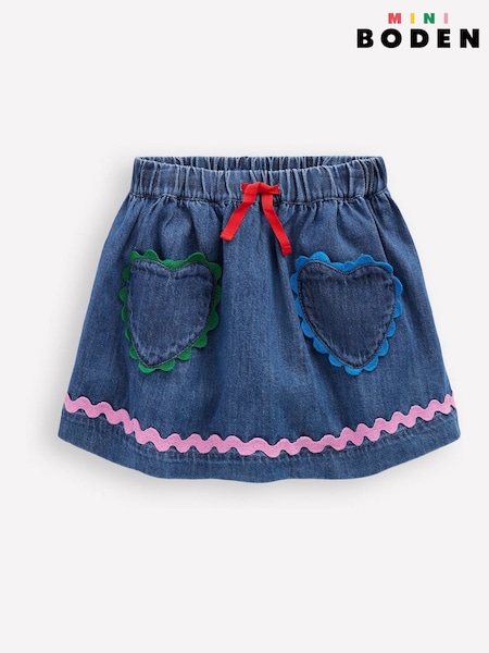 Boden Blue Ric Rac Skirt (W89507) | AED146 - AED169