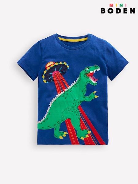 Boden Blue Short Sleeve Appliqué T-Shirt (W89516) | €30 - €33