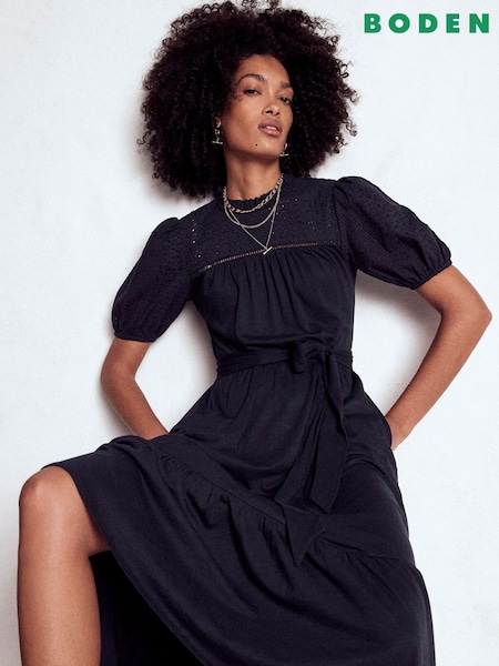 Boden Blue Lorelei Broderie Jersey Dress (W89527) | €143