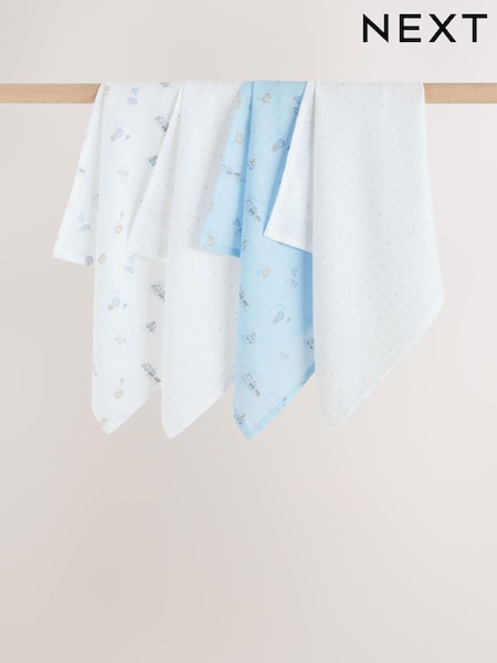 Blue Baby Muslin Cloths 4 Pack (W89587) | R$ 110 - R$ 125