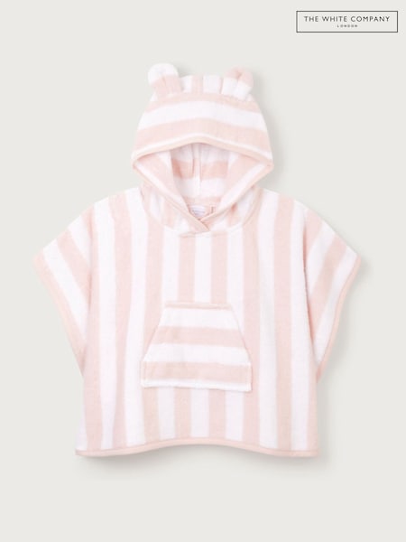 The White Company Pink Cotton Stripe Toweling Hoodie (W89606) | €33