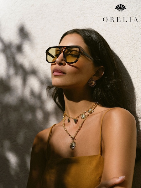 Orelia London Gold Tone Statement Molten Sun Studs Earring (W89625) | €35