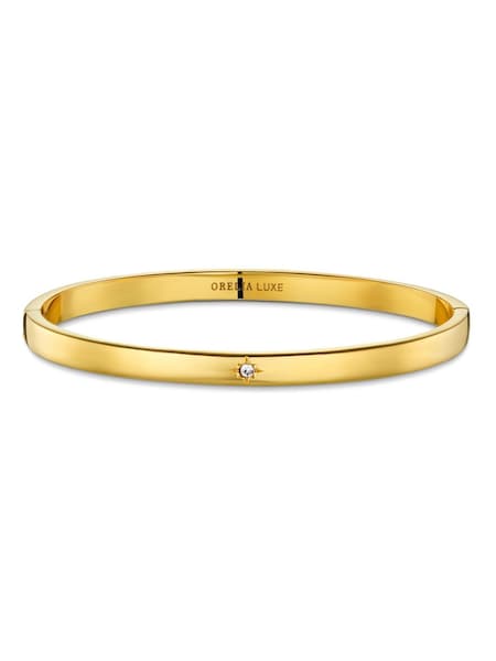 Orelia Luxe Gold Tone Luxe Crystal Starburst Hinged Bangle (W89735) | €77