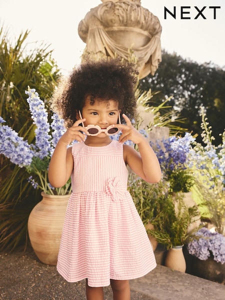 Pink Stripe Corsage Prom Dress (3mths-8yrs) (W89746) | AED86 - AED117