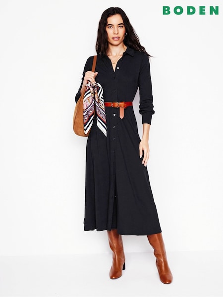 Boden Black Marcia Jersey Shirt Dress (W89749) | kr1 414