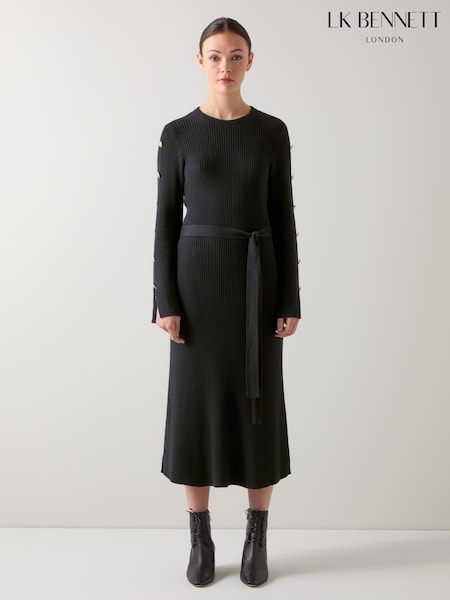 LK Bennett Mirren Plain Shank Button Jumper Dress (W89788) | R$ 2.460