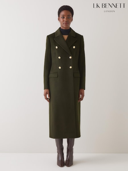 LK Bennett Natalia Plain Wool Fitted Double Breasted Coat (W89803) | R$ 3.940