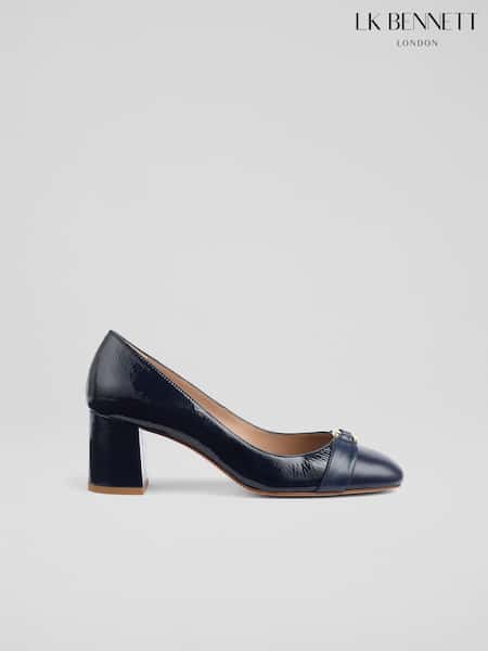 LK Bennett Blue Oloid Block Heel Courts (W89826) | AED1,741