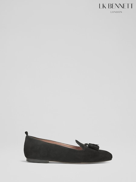 LK Bennett Black Jessie Tassel Lounge Flats (W89831) | €253
