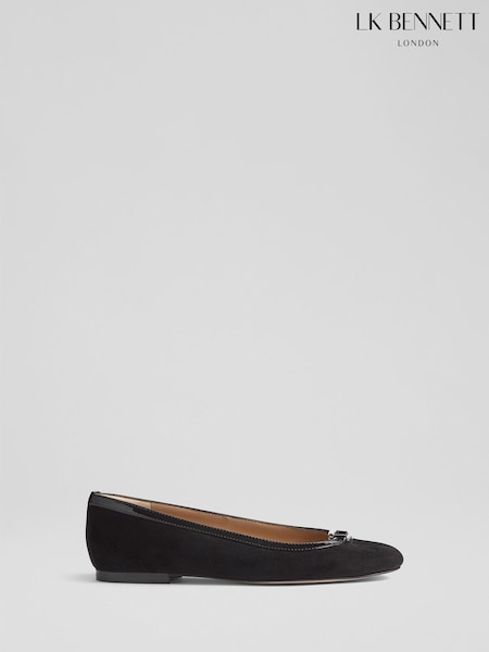 LK Bennett Black Oloid Dollie Leather Ballet Flats (W89835) | €293