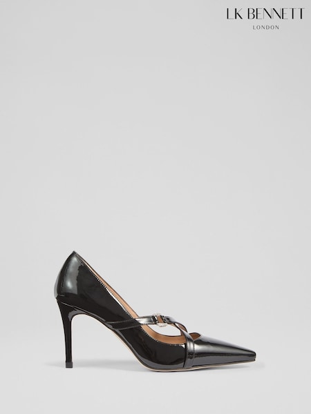 LK Bennett Black Crystal Oloid Crossover Strap Courts (W89836) | €381