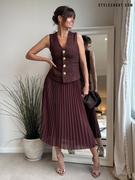 Style Cheat Waistcoat Pleated Midi Dress (W89899) | 99 €