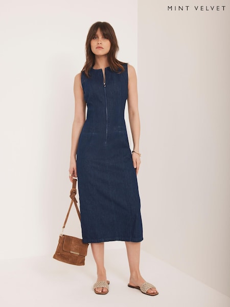 Mint Velvet Blue Denim Midi Dress (W89903) | €165