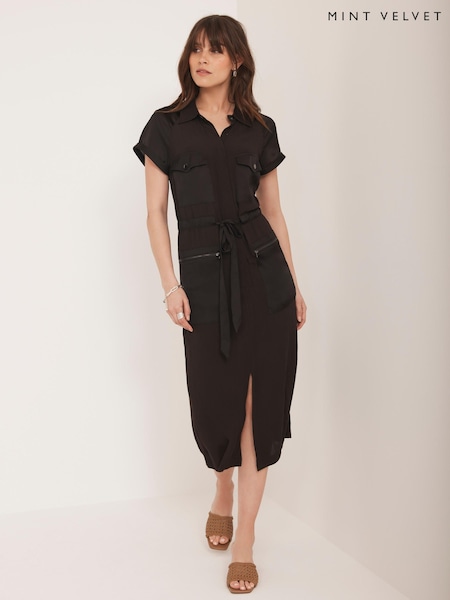 Mint Velvet Brown Utility Midi Dress (W89924) | €165