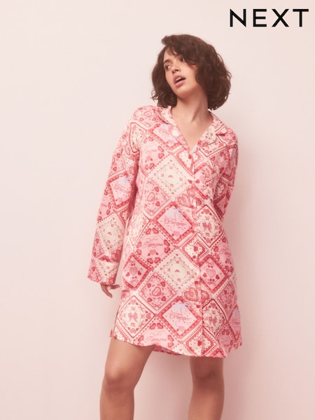 Pink Bows Satin Nightshirt (W89936) | €45