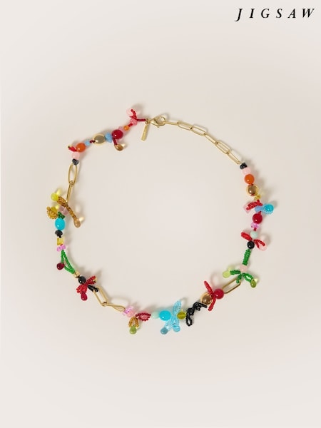 Jigsaw Gold Tone Playful Ditsy Bead Necklace (W89964) | €113
