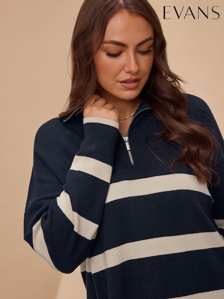 Evans Stripe Zip Detail Jumper (W90019) | €55