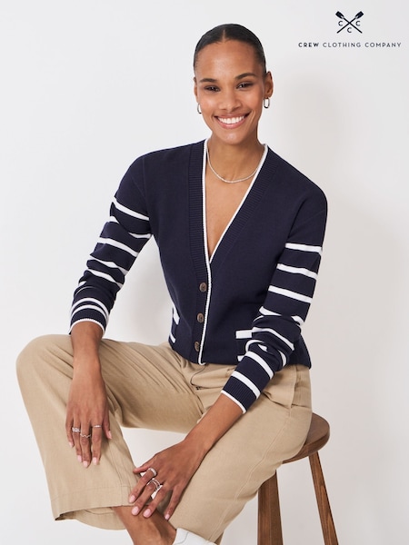 Crew Clothing Blue V-Neck Pocket Cardigan (W90078) | OMR33