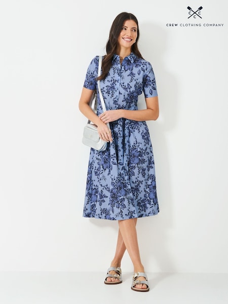 Crew Clothing Fern Darted Print Dress (W90092) | R$ 880