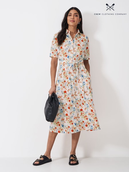 Crew Clothing Red Fern Darted Print Dress (W90101) | R$ 880