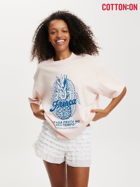 Cotton On Pink Boxy Graphic Print T-Shirt (W90124) | €25
