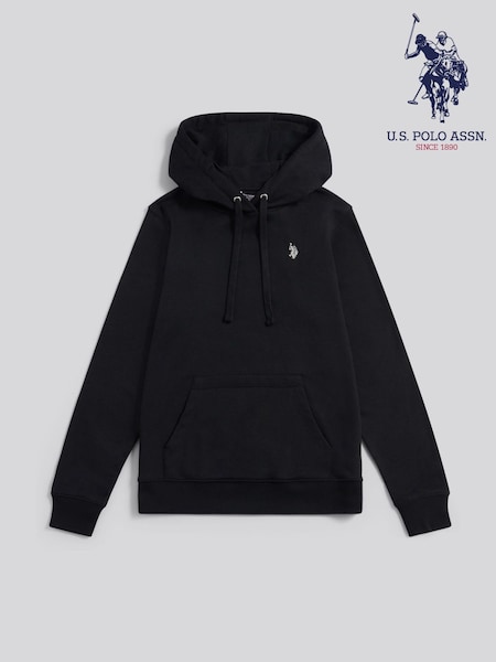 Preto - U.S. Polo Assn. Womens Double Horsemen Loopback Hoodie (W90269) | R$ 590