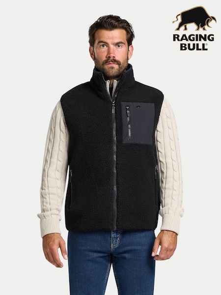 Raging Bull Heavy Borg Fleece Black Gilet (W90282) | €128 - €147