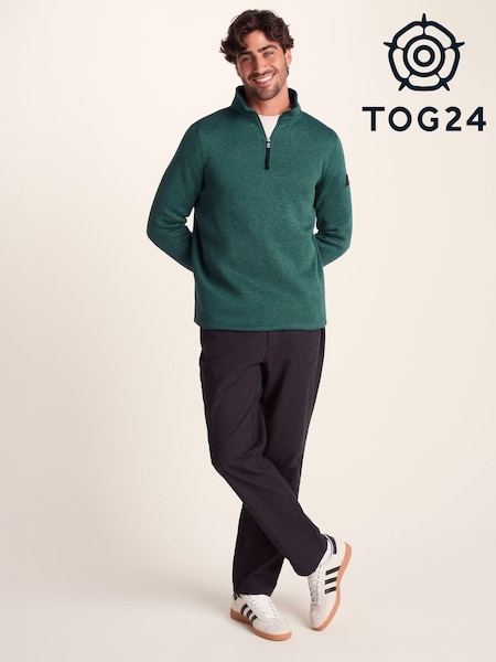 Tog 24 Green Mens Pearson Knitlook Quarter Zip Fleece (W90325) | €46