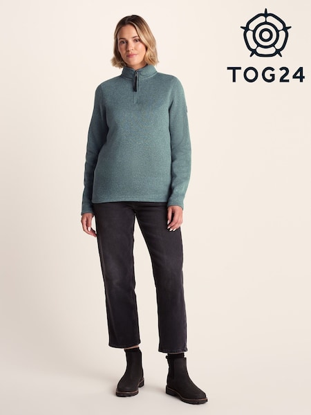 Tog 24 Grey Womens Pearson Knitlook Zipneck Fleece (W90331) | €46