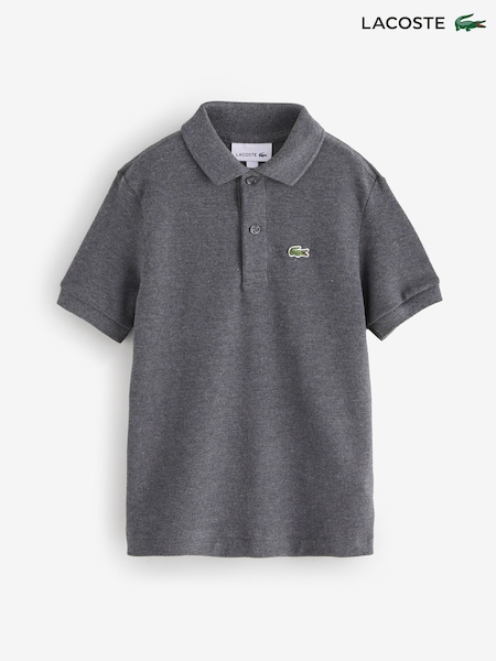 Lacoste Grey Petit Piqué Logo Polo Shirt (W90342) | AED291 - AED349
