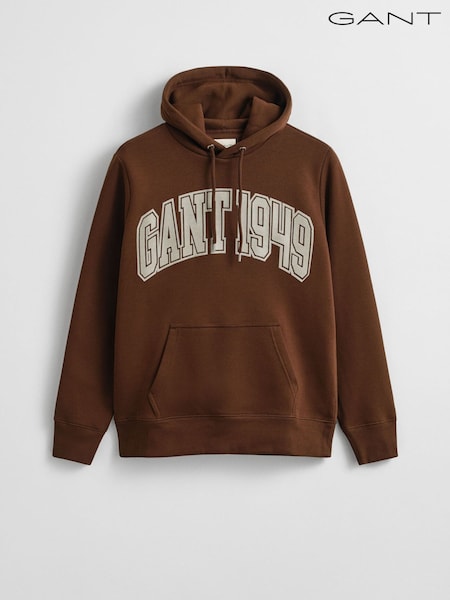 GANT Brown Varsity Logo Graphic Hoodie (W90377) | €163