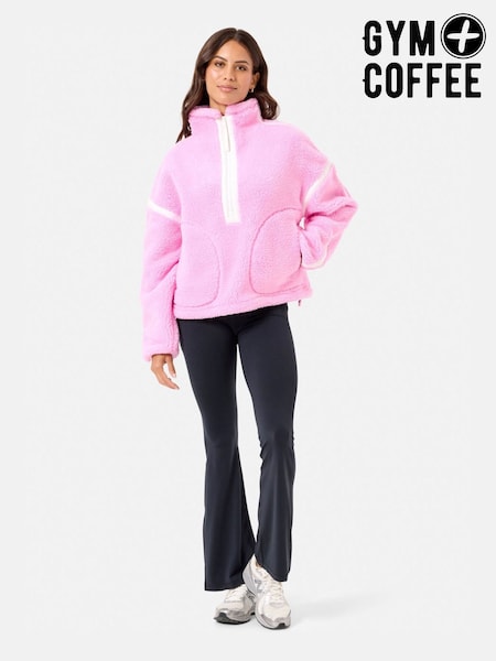 Gym + Coffee Pink Industry Half Zip Fleece (W90405) | €113
