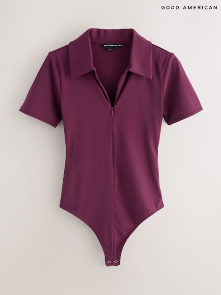Good American Red Weightless Scuba Collared Bodysuit (W90423) | €131