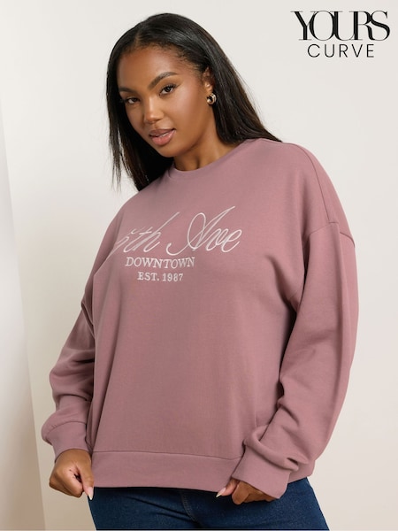 Yours Curve Pink 5th Avenue Crew Neck T-Shirt (W90463) | €36