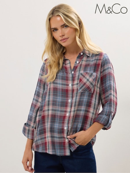 M&Co Blue Petite Check Shirt (W90488) | €44
