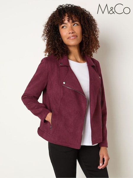 M&Co Red Suede Biker Jacket (W90492) | €77