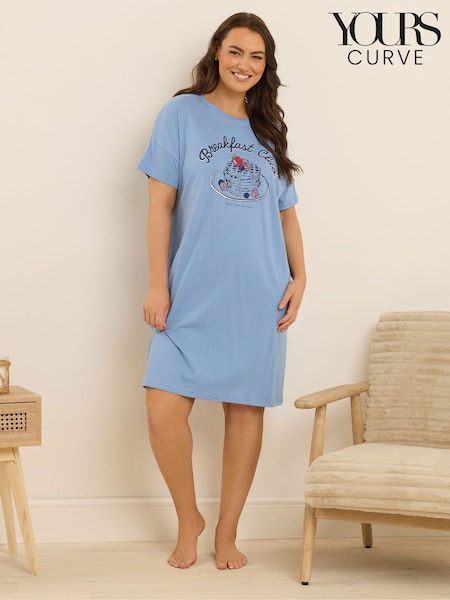 Yours Curve Blue Breakfast Club Nightie (W90510) | €27