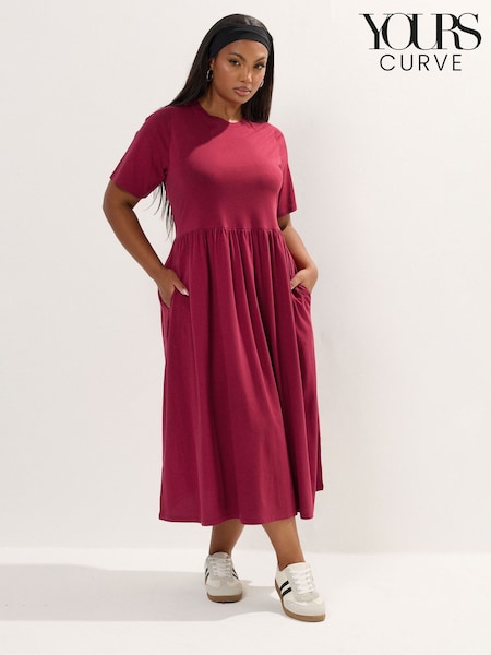 Vermelho - Yours Curve Throw On Smock Dress (W90513) | R$ 285