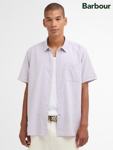 Purple - Regular Barbour® Nelson Short Sleeve Summer Fit Shirt