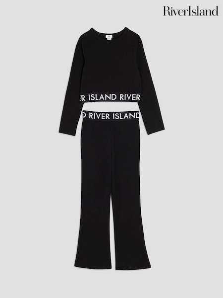 River Island Black Waistband Kickflare Set (W91227) | €32