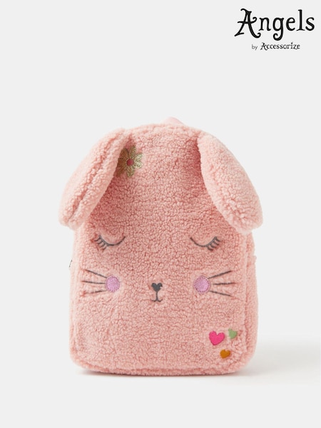 Angels By Accessorize Pink Girls Borg Bunny Backpack (W91366) | €22.50